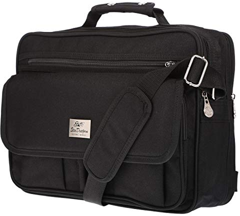 Christian Wippermann Arbeitstasche Herren Nylon - Große Umhängetasche M-L-XL Laptoptasche - Wasser- & Reißfest, 17 Zoll Laptop, Verstellbarer Schultergurt bis 150 cm, Ideal für Büro/Baustelle L