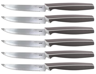 Pedrini coltelli bistecca linea master manico tortora (blister 6 pezzi)