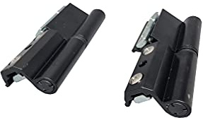 Ventanastock - Bisagras de repuesto 2 palas para ventana de aluminio practicable apertura derecha de canal Europeo Lacado Negro (4 unidades)