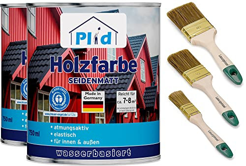 prinzcolor Barniz para madera de alta calidad, color azul paloma, 1,5 l, juego de pintura