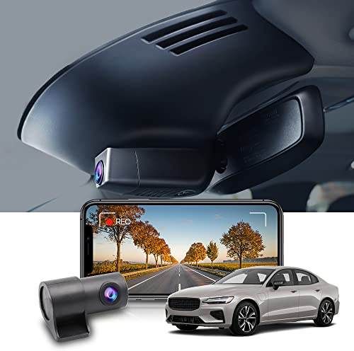 Fitcamx Dashcam Vorne Hinten Passend für Volvo S60 V60 2022 2021 2020 2019 T5 T6 T8 (Model A), OEM Dashcam 4K, 2160P+1080P UHD Video WiFi, G-Sensor, Loop-Aufnahm, WDR Auto Kamera, mit 128-GB-Karte