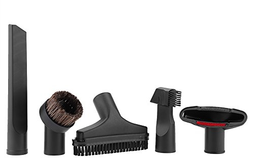 Tiiyee 5 Piece Set 32mm Vacuum Cleaner Attachment, Nozzle Attachments Accessory Long Flat Suction Sofa Horse Hair Round Brush Floor Swivel Dust Head Standard Household Adapter for Home Office