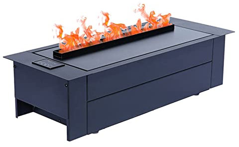 SISWIM Caminetto a Finta Fiamma Caminetto Decorativo Embedded Electric Fireplace Simulazione Fiamma Manuale Manuale Operazione Home Office Villa Decoration, Nero Camino Elettrico Camino a Vapore