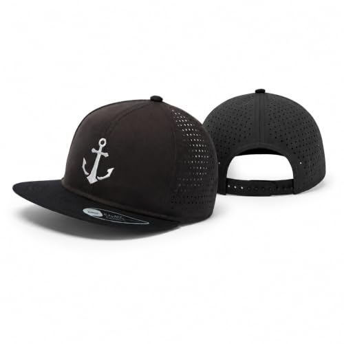 minifan Cap Herren Snapback : Anker - Basecap Herren & Damen Baseball Cap Kappe Mütze Cappy Kappi mit Anker Männer Schwarz