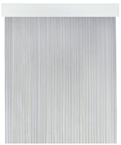 Acomoda Textil - Cortina Interior o Exterior PVC para Terraza, Jardín, Balcón y Patio. Panel con Barra de Aluminio Antimoscas e Insectos Fácil Instalación. (Cristal, 90x210 cm)