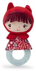 Lilliputiens - Sonajero de dentición Caperucita Roja - Juguete sensorial para niños con Anillo de dentición, Sonido de Papel y Campanilla - Alivia los Dolores de la dentición - Desde 3 Meses - 83485