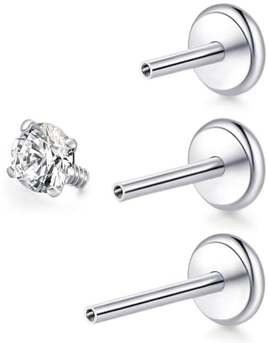 limerencia 18G Piercing al Corpo in Titanio,Piercing Labret per Donna Uomo,Helix Piercing con 6 mm,8 mm,10 mm,Piercing Trago in zirconia per Elice, Naso,Cartilagine e Labbro