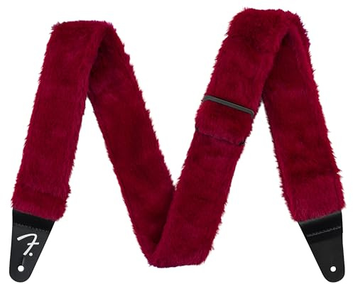 Fender Supersoft Strap Poodle Plush Red - Gitarrengurt