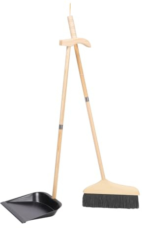 Mikinona Set Balai Et Pelle à Poussière Bois Robuste Poils Doux Nettoyage Sol Maison Logement Pratique