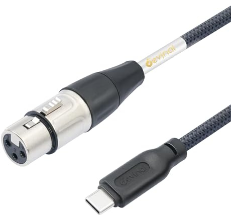 Devinal Cable XLR hembra a USB C, USB tipo C a XLR hembra, adaptador de conector compatible con micrófono, smartphone o MacBook 3M