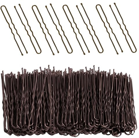 EUPSIIU 200 Stück Haarnadeln, U-förmige Haarnadeln, 7cm Haarklammer, Metall Wellenform Haarklammern, Unsichtbare Haarnadel, Bobby Pins, Haarschmuck Friseursalon für Mädchen Haarzusätze (Braun)
