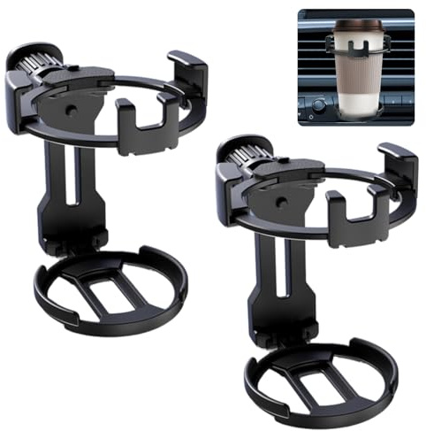 2PCS Getränkehalter Auto, Faltbar Tassenhalter Auto für Lüftung, Cup Holder for Car, Kaffeebecher Halterung Auto für Mittelkonsole, Auto Halterung Dosenhalter Auto Universal, Becherhalter für Auto