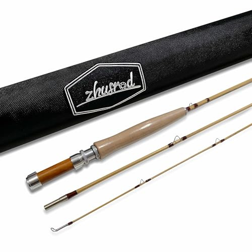 ZHUSROD 6wt | 2,1 m 6 pollici | 4 pezzi | Canna da pesca in bambù | Phillipson Smuggler Taper (solo 1 punta)