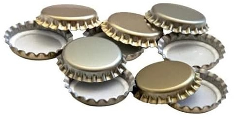 MagazziniGM Tappi per Bottiglie Vino Spumante Birra, diverse tipologie a Fungo,con Fascetta, Meccanici, Puff,a Corona (50, Tappi Corona 26mm)