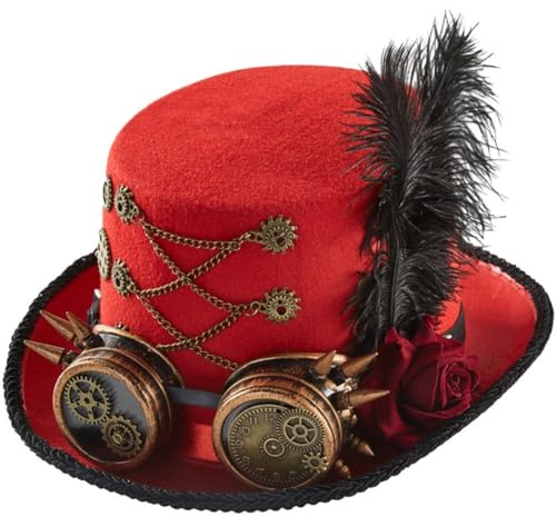 Lipfer Unisex Steampunk-Zylinder, Steampunk-Hut Schutzbrille Für Halloween-kostüme, Steampunk-zubehör