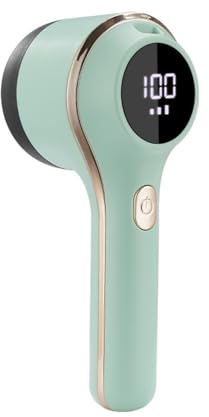 Levapelucchi Elettrico, Rasoio per Maglione a 3 Velocità Regolabile, Elimina Pelucchi Ricaricabile con Display Digitale e 6 Lame a Foglia per Vestiti, Coperte, Maglioni, Mobili, Divani
