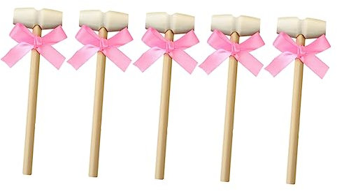 OFFSCH Mini-holzhämmer Aus Natürlichem Holz 5 Stück Für Kinder Kuchenhämmer Glatt Und Sicher