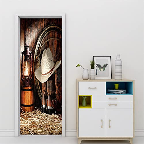 3D Türtapete 70x200 Türaufkleber Selbstklebend Türfolie Poster Fototapete Türbilder Türtattoos Wasserdichte Tür Stickers für Kinderzimmer Wohnzimmer Badezimmer Hüte
