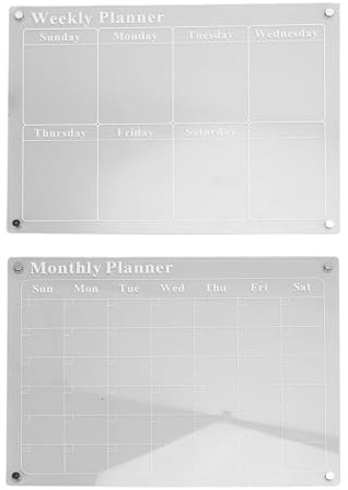 Lavagne Magnetiche da Frigorifero Calendario Mensile Settimanale Cancellabile in Acrilico Trasparente 40x30 cm con 6 Pennarelli Colorati per Organizzazione Casa Ufficio