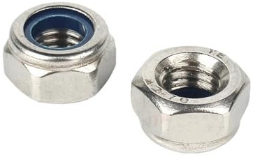 ZONSANTA Nylon-Kontermutter 304 Edelstahl Sechskant-Kontermutter DIN985(M12 x 5Pieces)