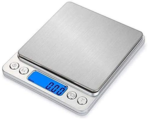 Balanzas alimentarias de precisión con función de Escalas digitales, escalas de cocina digital, báscula de alimentos eléctricos para ponderación, panel de acero inoxidable 0.01 g-500 g Mini bolsillo c