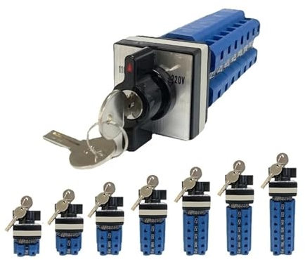 LZIKKGKI LW26-32F Mit Schlüssel DREI Position Abschließbar Universal Transfer 32A 690V Dual Power Schalt Motor Reverse Dreh Nockenschalter(32A 7Poles)