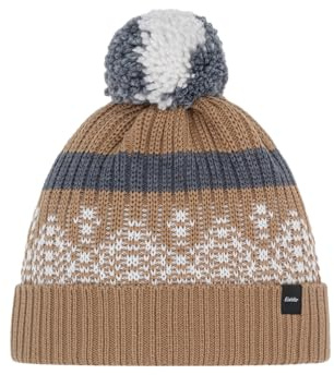 Eisbär Mütze Herren & Damen Norrak Pompon Cappucino - Merino Unisex mit Fleece schützt vor Kälte und Wind - Bommelmütze Klassische Norwegermütze weich bequem atmungsaktiv Haube aus Österreich