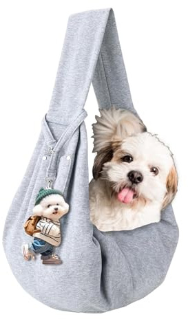 VYNZOR Sac De Transport pour Chien Chat Sac à BandoulièRe Mains Libres Petit Chien Respirant RéVersible Sa Chat Transport pour Petit Moyen Animaux Jusqu’à 15 KG pour L'extérieur Voyages Métro (Gris)
