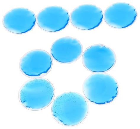 AUTSUPPL Runde Augenkühlpackungen zur Linderung von Augenmüdigkeit aus Pvc und Gel 10 Stück Kühlt und Bewahrt Form für Zuhause und Unterwegs