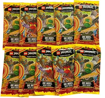 Lego Ninjago 10x Booster Pack Ninjago Die Insel Next Level Serie 6 Blue Ocean Sammelkartenspiel 50 Karten - verpackt in Lego Tüte