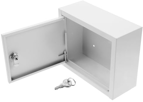 DIYEAH Wall Mounted Milk Box with Lock Outdoor Package Storage Container Multipurpose Household Parcel and Letter Safe Box White Milk Bottle Holder for Home Doorstep
