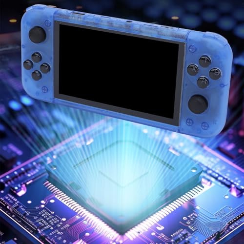 POENVFPO Consola de Juegos Portátil de Estilo Retro, Pantalla IPS de 5 Pulgadas, Memoria DDR4 de 2 GB, USB C, Consola de Videojuegos Portátil, 64 GB Encendido, Opciones de Entretenimiento Versátiles