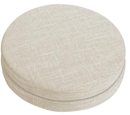 Stuhlkissen halbrund 43 * 41cm*5cm Stuhlkissen mit Bändern Sitzkissen Stuhl Chair Cushion Sitz Kissen waschbar doppelte Anti Rutsch elastisch Sitzpolster für Stühle Outdoor Indoor (2pcs-beige)