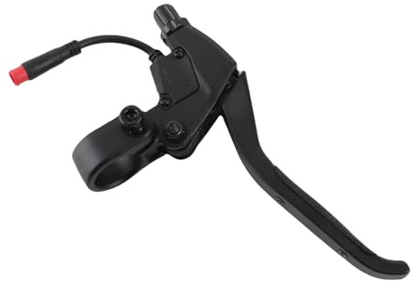 ZASCHMOY Kukirin Max Scooter-Bremsen-Ersatzteil – Ergonomischer Linker Bremsgriff aus Schwarzer Aluminiumlegierung, 70-mm-Kabel, Wasserdichter Zweipoliger Stecker