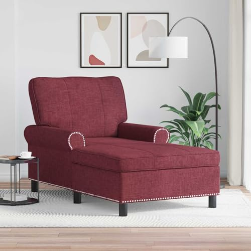 Ziaphsol Loungestol med kudde vinröd 91 x 157 x 91 cm tyg schäslong relaxfåtölj recamiere vilstol för vardagsrum sovrum