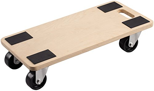 Metafranc Transportroller 590 x 290 mm – 500 kg lastkapacitet – plywood – PP-hjul/möbelrullare/transporthjälp för flytt/rullvagn för möbeltransport/kistroller av trä 822120 träfärg