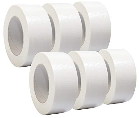 selmundo 6 Rollen Premium Gewebeband Weiß (300m) – Extra Starkes Panzertape 50mm x 50m – Hochwertiges Gaffa Tape weiß, Wasserfestes Panzerband für Messe, Bühne & Haushalt – Rückstandsarm