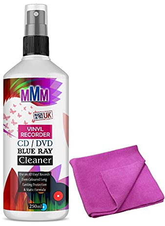 PROFESSIONAL VINYL RECORD CLEANER CD DVD CLEANING FLUID SPRAY Fast Delivery (250ML SPRAY CLOTH)