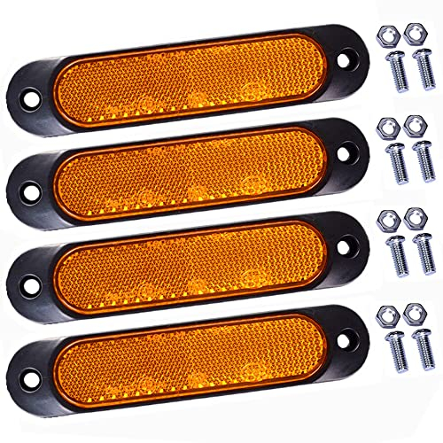 Greluma 4 Pcs 27 Leds Ambre/Rouge Indicateurs de Position Latérale Lampe pour Camion Bus Bateau Remorque, Feu de Position Arrière, Feu de Position de Cabine de Camion, Feu arrière de RV
