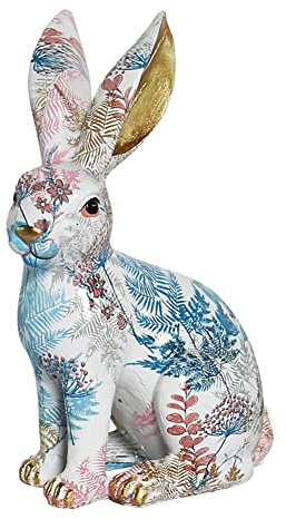 Fiorky Statue de jardin en résine - Sculpture de lapin - Décoration pour la maison, le jardin - Décoration extérieure - Pour cour, terrasse, maison, bureau