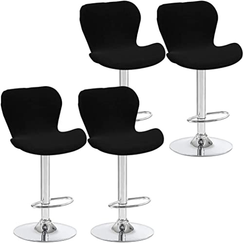 AQIGR Stuhlhussen Barhocker Bezug Barstuhlbezug mit Rückenlehne 2/4/6 Stück Hussen für Barhocker, Stretch Waschbarer Barhocker Abdeckung Passend für Barhocker mit kurzer Rückenlehne