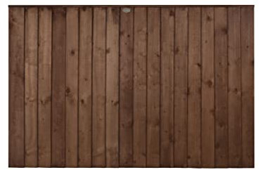 Forest Garden 6ft x 4ft (1.83m x 1.23m) Brown Pressure Treated Closeboard Board Fence Panel - Pack of 3