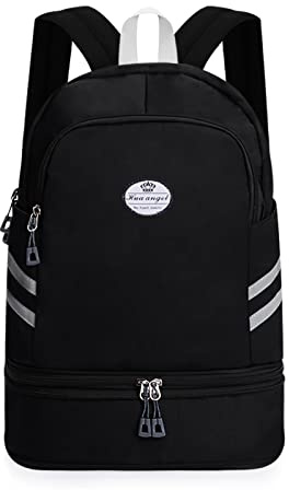 HUA ANGEL Rucksack Damen GroßE KapazitäT Faltbarer Ein Wochenende Sportrucksack Mit Schuhfach Und Nassfach FüR Reise Schwimm Training Beach Yoga Aus Nylon Leichter Wasserdichter Outdoor