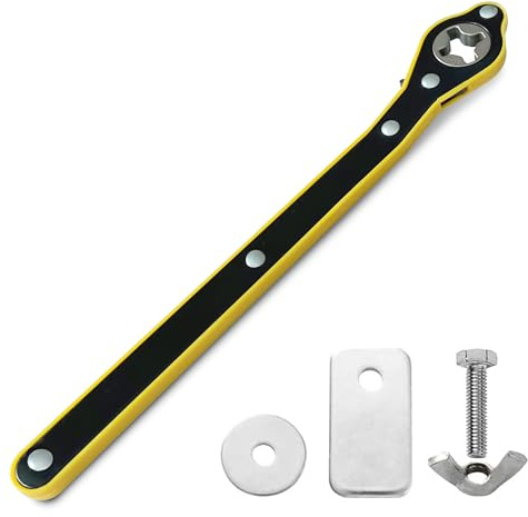 Tonda Jack Ratchet Wrench, Auto Labor-Saving Car Jack Wrench for Scissor Jack with Long Handle, 360 Degree Swivel Lug Wrench for Tire Jack, Forward and Reversal Knob Design