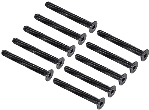 QUARKZMAN M4 x 35mm Hex Sockel Flachkopf Senkschrauben x 20STK. 10.9 Legierter Stahl Sockel Kopf Kappe Schrauben für Maschinen und Möbel, [Schwarz]