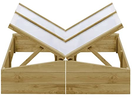 ZEYUAN Gewächshäuser 2 STK. Imprägniertes Kiefernholz 100x50x35 cm, Frühbeet, Gewächshaus Klein, Tomatenhaus, Growbox, Treibhaus, Greenhouse