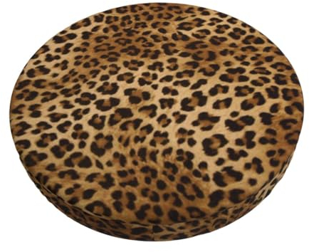 BUULOO Runde Barhocker Niedlich Leopard Bezug Waschbar Elastisch Sitzkissenbezug für Stühle mit einem Durchmesser von 30 bis 35 cm