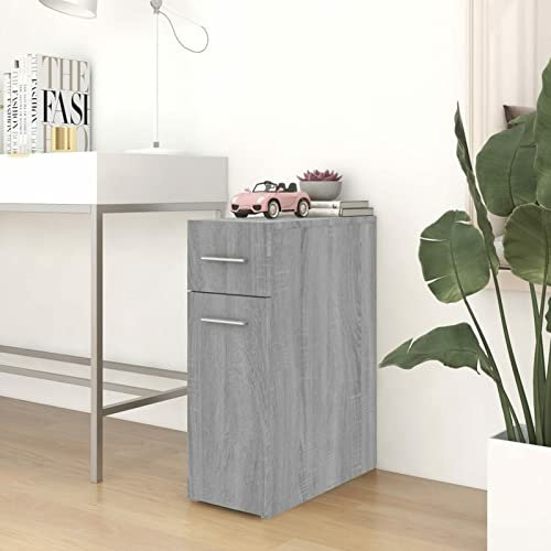 Juroupi Apothekerschrank Grau Sonoma 20x45,5x60 cm MedizinschräNke Hausapotheke Schrank Arzneischrank Apothekerschrank Holzwerkstoff