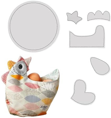 Tewzafiya Ostern Basteln,Ostern Basteln Nählineal | Mustervorlage für Küken-Korbtaschen zum Selbermachen,Nähschablone, Zeichenwerkzeuge, Eierkorb, Tasche, Osterdekoration für Kinder und Erwachsene