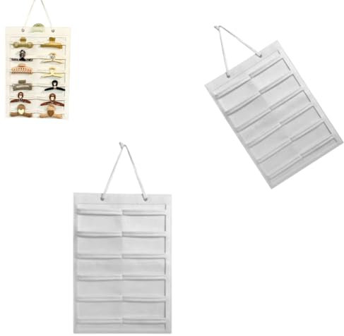 Beufee 2 Stück Klauenclip-Organizer, Haarschleifen-Organizer, Haarspangen-Organizer, Wandmontage, Haarschleifenhalter, Klauenclip-Aufbewahrung, Filz-Display-Organizer für Schmuck ﻿ (Horizontal)